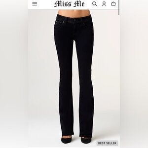 NWOT - Miss Me Mid Rise Black Boot Cut Women's Jeans 29x34in